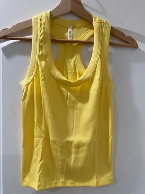 Jova Bright Yellow Ribbed Racerback Tank